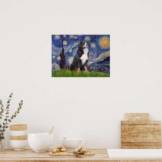 Bernese - Starry Night Poster (Küche)