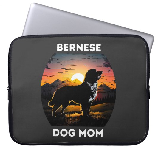 Bernese und die aufstrebende Sonne für die Berner Laptopschutzhülle (Vorderseite)