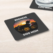 Bernese und die aufstrebende Sonne für die Berner  Rechteckiger Pappuntersetzer (angewinkelt)