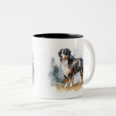 Bernese Wasserfarbe Hund Zweifarbige Tasse (VorderseiteRechts)