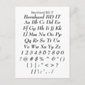 Bernhard BD IT - Zazzle Schriftart Sampler Sheet Postkarte (Vorderseite)
