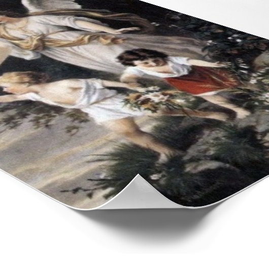Bernhard Plockhorst - The Guardian Angel Print Poster (Ecke)