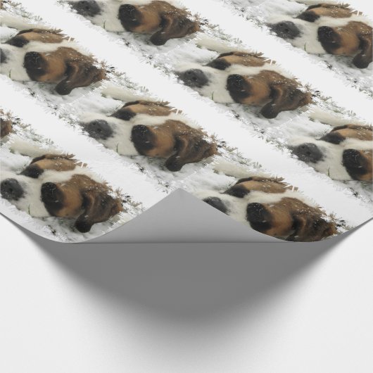 Bernhardiner-Hund Geschenkpapier (Ecke)