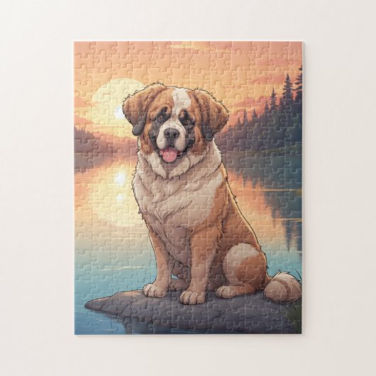 Bernhardiner Hund Puzzle (Vertikal)