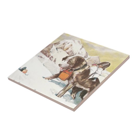 Bernhardiner-Hund zur Rettung Fliese (Seite)