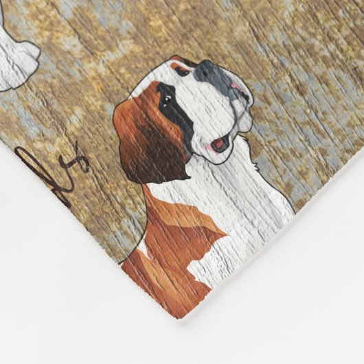 Bernhardiner-Hunde mit einem rustikalen Fleecedecke (Ecke)