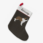 Bernhardiner-HundeSilhouette-personalisierter Kleiner Weihnachtsstrumpf (Vorderansicht (hängend))