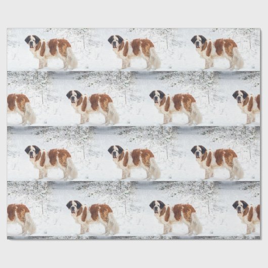 Bernhardiner-Hundweihnachtsverpackung Geschenkpapier (Flach)