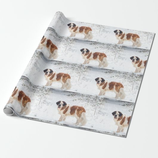 Bernhardiner-Hundweihnachtsverpackung Geschenkpapier (Ungerollt)