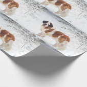 Bernhardiner-Hundweihnachtsverpackung Geschenkpapier (Ecke)