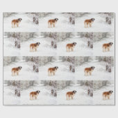 Bernhardiner-Hundweihnachtsverpackung Geschenkpapier (Flach)