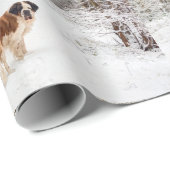 Bernhardiner-Hundweihnachtsverpackung Geschenkpapier (Rolleneckpunkt)