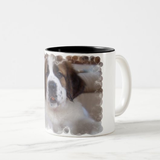 Bernhardiner-Kaffee-Tasse Zweifarbige Tasse (VorderseiteRechts)