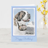 Bernhardiner-Malerei - niedliche ursprüngliche Karte (Gelbe Blume)