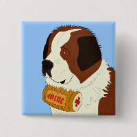 Bernhardiner mit einem kleinen Wein-Fass - Linie