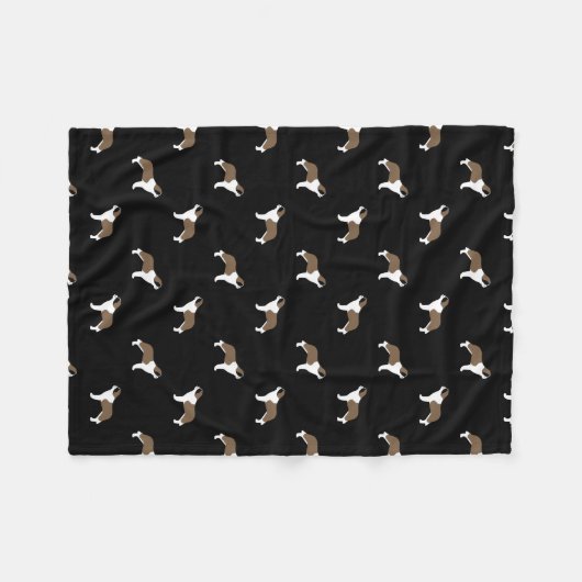 Bernhardiner-Silhouette-Muster Fleecedecke (Vorderseite (Horizontal))