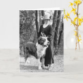 Bernhardiner u. Boston Terrier, 1925 Karte (Gelbe Blume)