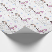 Bernhardiner und Schneemann Geschenkpapier (Ecke)