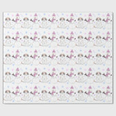 Bernhardiner und Schneemann Geschenkpapier (Flach)