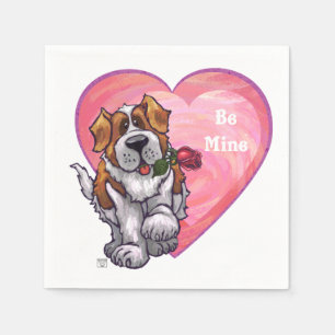 Bernhardiner-Valentinstag Serviette