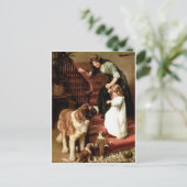 Bernhardiner-Welpenhundemuttermädchen Elsley Postkarte (Stehend Vorderseite)