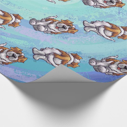 Bernhardinerkopf-und -Schwanz-Muster Geschenkpapier (Ecke)