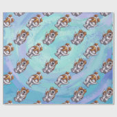 Bernhardinerkopf-und -Schwanz-Muster Geschenkpapier (Flach)