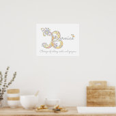 Bernice B Initial Doodle Art Name bedeutet Poster (Küche)