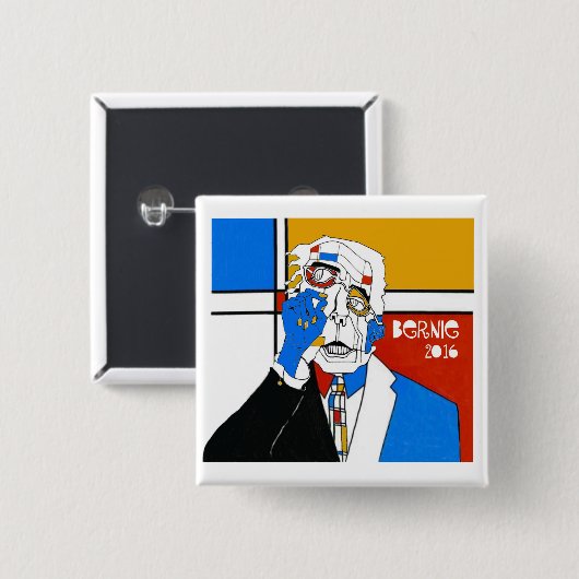 Bernie '16 button (Vorne & Hinten)