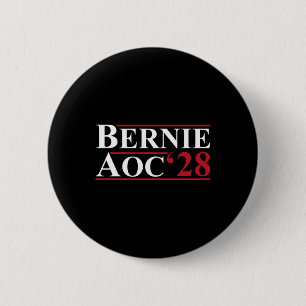 Bernie Aoc 2028 Bernie Sanders Alexandria Cortez Button
