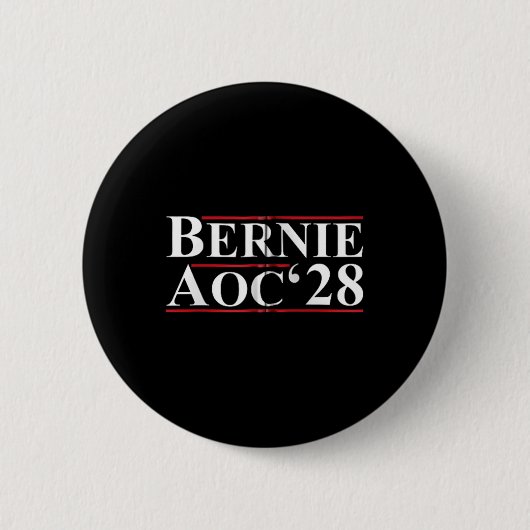 Bernie Aoc 2028 Bernie Sanders Alexandria Cortez Button (Vorderseite)