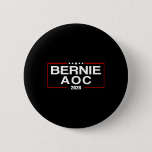 Bernie Aoc 2028 Bernie Sanders Alexandria Cortez Button