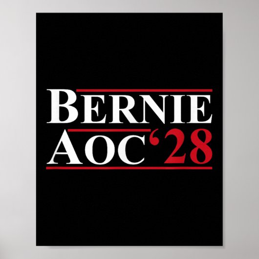 Bernie Aoc 2028 Bernie Sanders Alexandria Cortez Poster (Vorne)