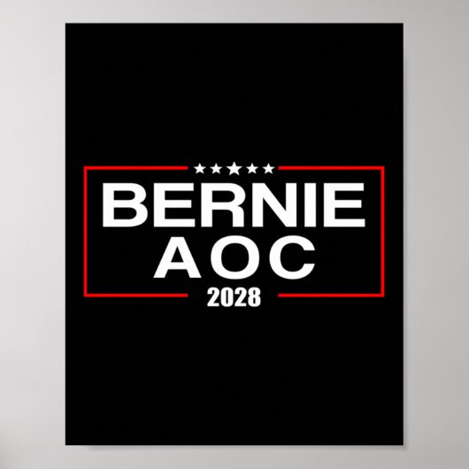 Bernie Aoc 2028 Bernie Sanders Alexandria Cortez Poster (Vorne)