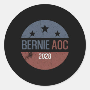 Bernie Aoc 2028 Bernie Sanders Alexandria Cortez Runder Aufkleber