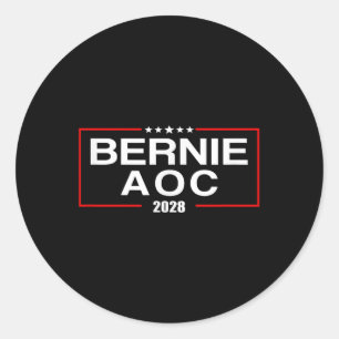 Bernie Aoc 2028 Bernie Sanders Alexandria Cortez Runder Aufkleber