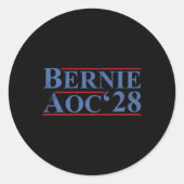Bernie Aoc 2028 Bernie Sanders Alexandria Cortez Runder Aufkleber (Vorderseite)