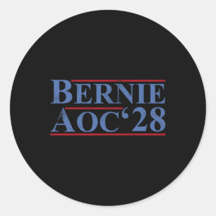 Bernie Aoc 2028 Bernie Sanders Alexandria Cortez Runder Aufkleber