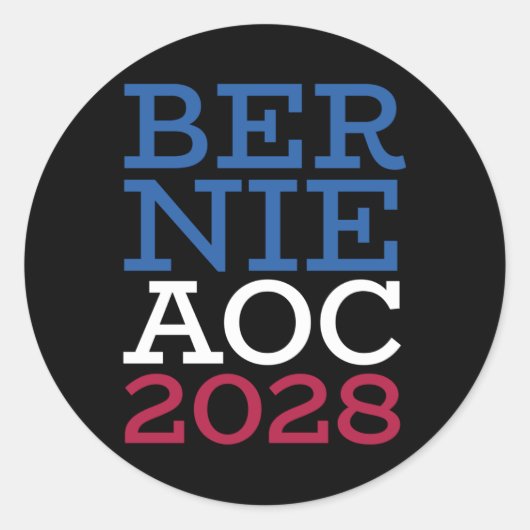 Bernie Aoc Kampagne 2028 - Patriotic Fight Oligarc Runder Aufkleber (Vorderseite)