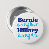 Bernie hat mein Herz, Hillary hat meinen Button (Vorne & Hinten)