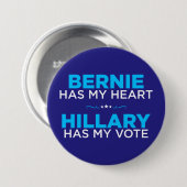 Bernie hat mein Herz, Hillary hat meinen Button (Vorne & Hinten)