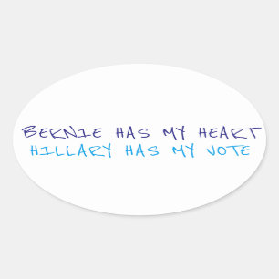 Bernie hat mein Herz, Hillary hat meinen Ovaler Aufkleber