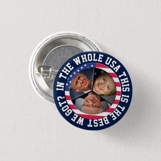 Bernie, Hillary und Trumpf Button (Vorne & Hinten)