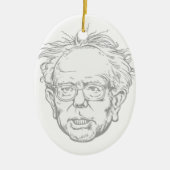 Bernie-Karikatur Keramik Ornament (Vorne)