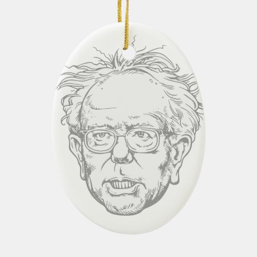 Bernie-Karikatur Keramik Ornament (Hinten)