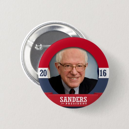 BERNIE SANDERS 2016 BUTTON (Vorne & Hinten)