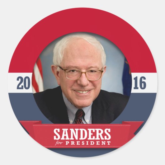 BERNIE SANDERS 2016 RUNDER AUFKLEBER (Vorderseite)