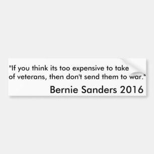 Bernie Sanders 2016 Veteran Zitat Stoßstange Aufkl Autoaufkleber
