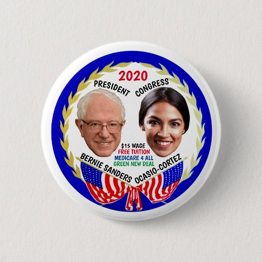 Bernie Sanders / AOC 2020 Button (Vorderseite)