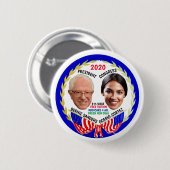 Bernie Sanders / AOC 2020 Button (Vorne & Hinten)